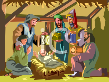 Nativity Scene Clip Art Image