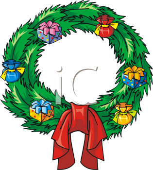 Christmas Wreath Clip Art Image