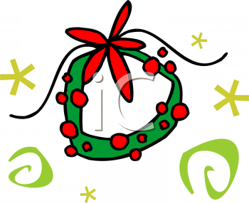 Christmas Wreath Clip Art Image
