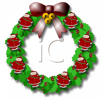 Christmas Wreath Clip Art Image