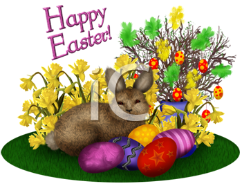 Easter Rabbit Clip Art Image